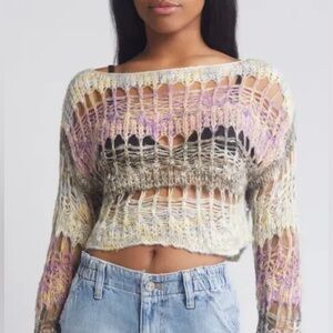 BDG Urban Outfitters - NWT - Pastel Striped Open Knit Sweater